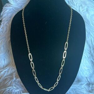 Premier Designs Long Gold Tone Adjustable Link Necklace. 35” plus
